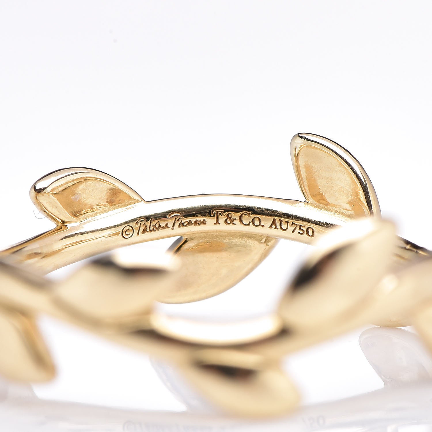 Tiffany 18K Yellow Gold Narrow Paloma Picasso Olive Leaf Band Ring 49 5 4 of 4