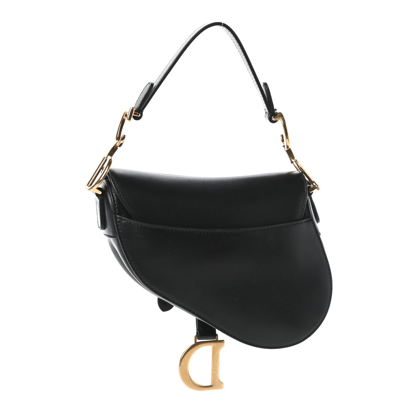 Calfskin Mini Saddle Bag Black