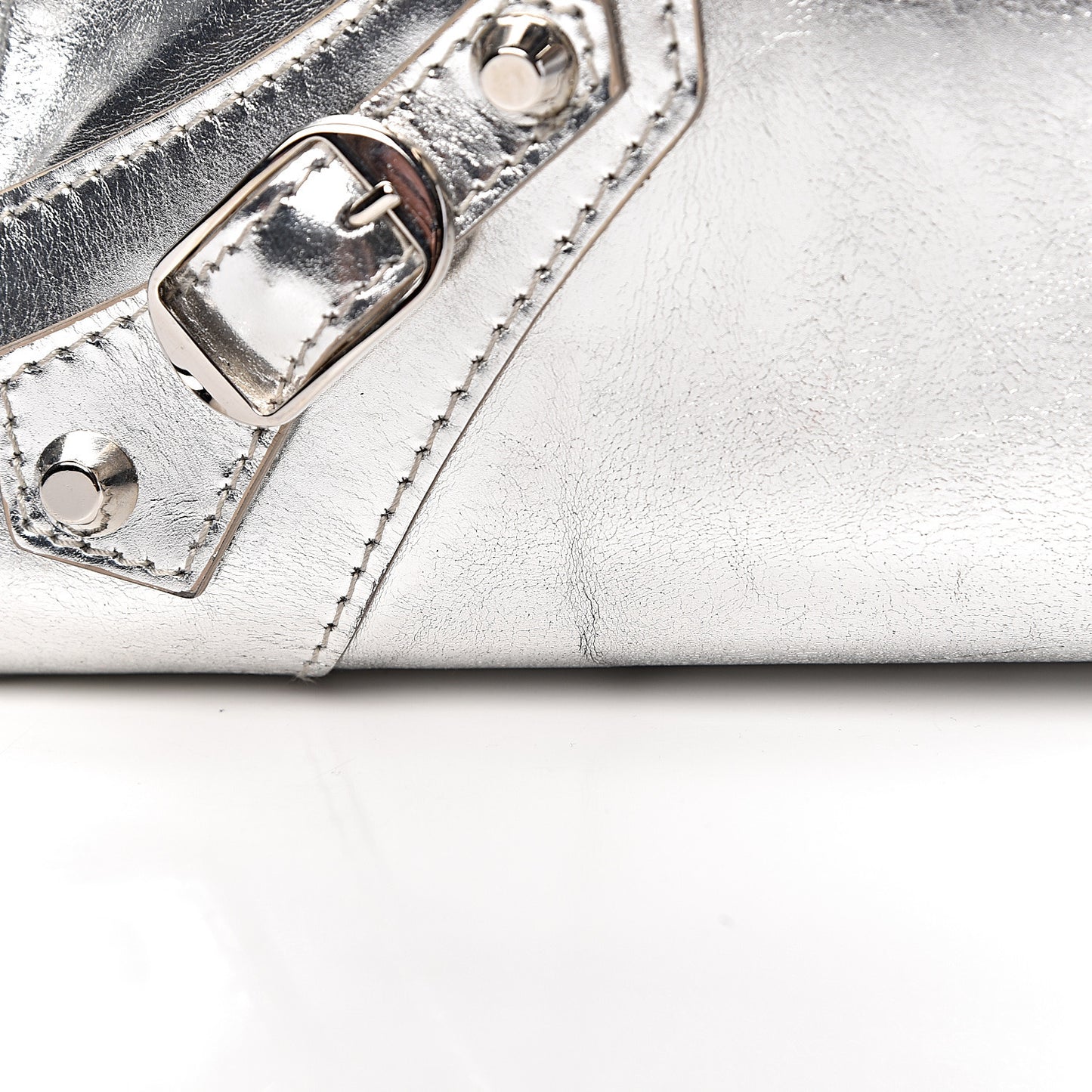Metallic Calfskin Motocross Classic Hardware Bowling MM Silver Hardware