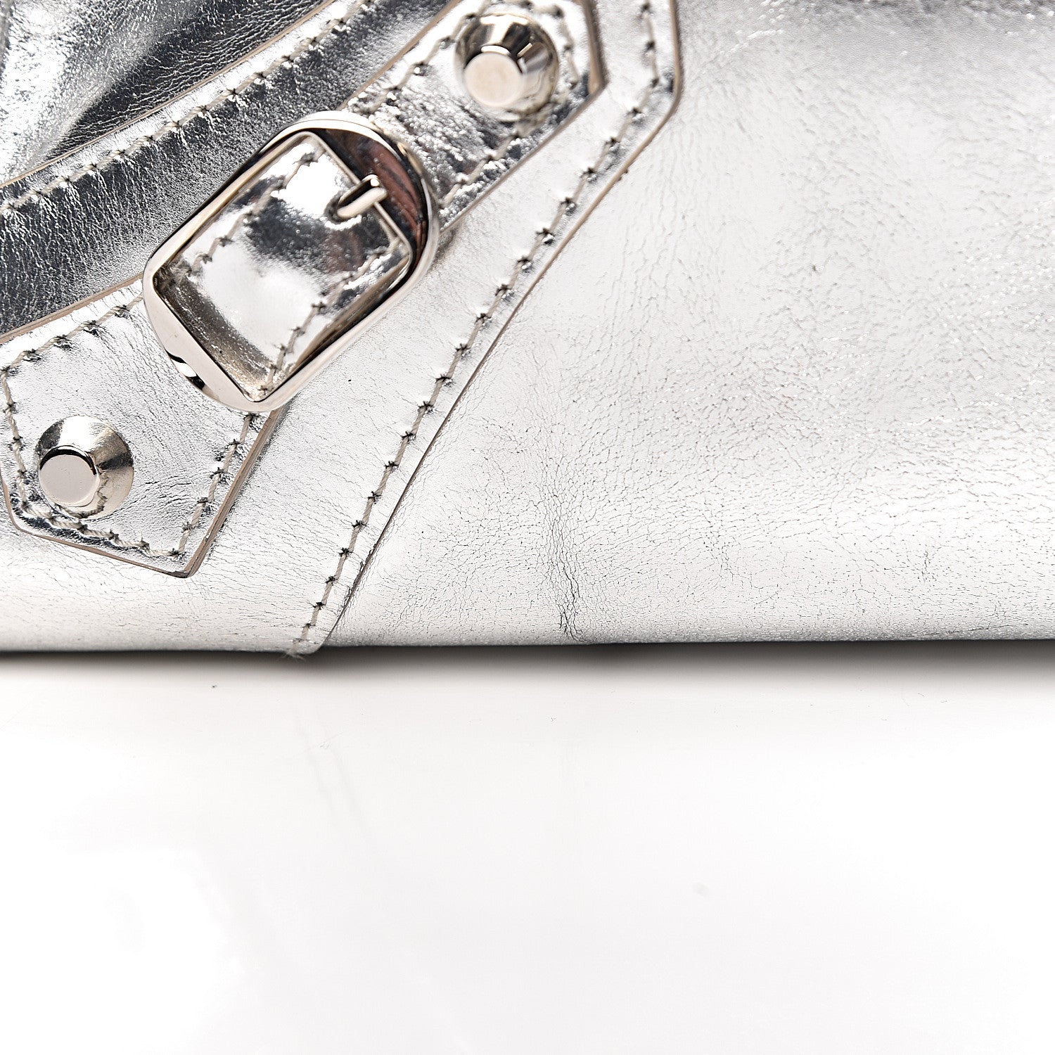 Balenciaga Metallic Calfskin Motocross Classic Hardware Bowling MM Silver Hardware 12 of 20