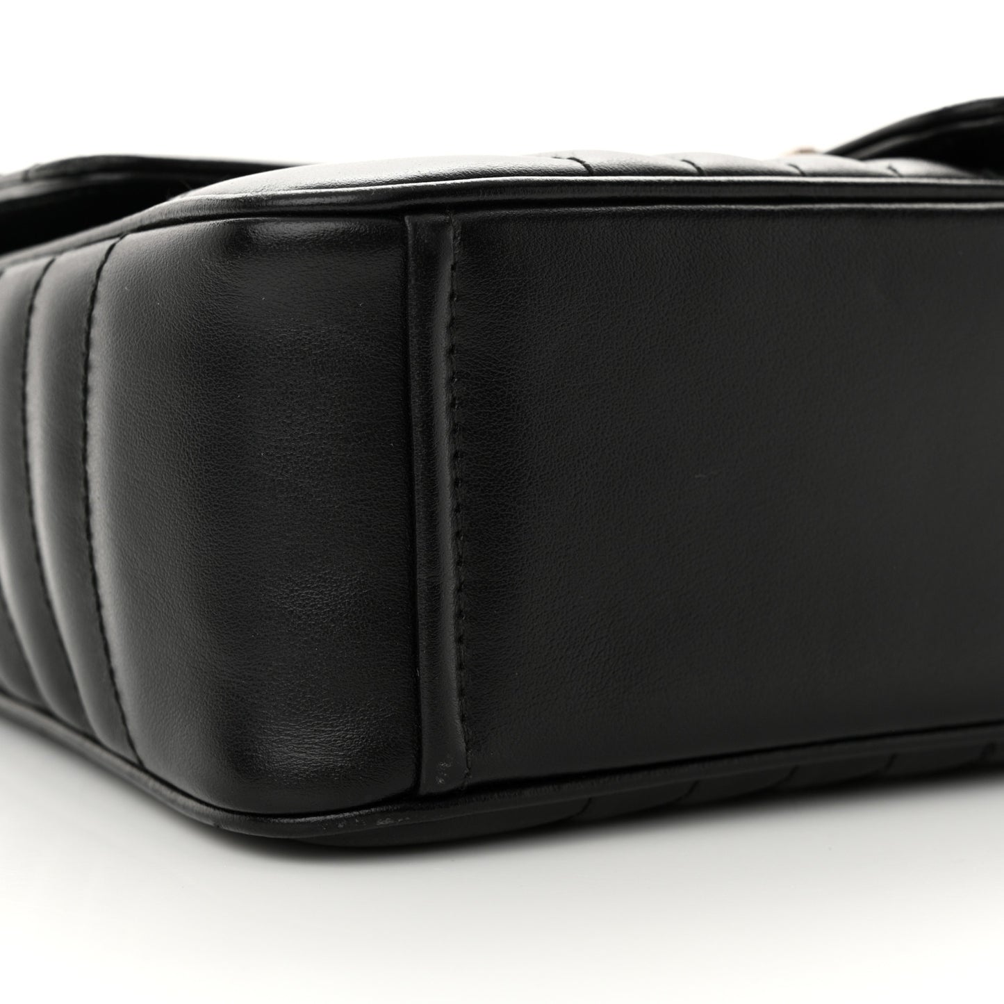 Soft Calfskin Impunture Diagramme Large Chain Flap Shoulder Bag Black