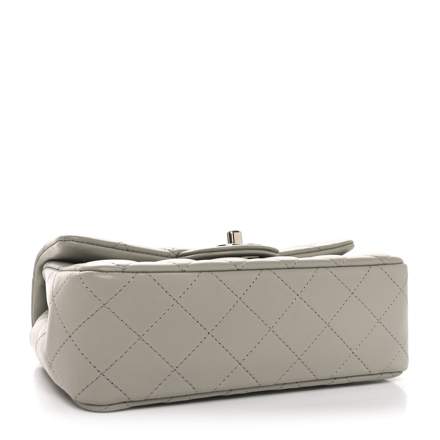 Chanel Lambskin Quilted Mini Rectangular Flap Grey 4 of 11