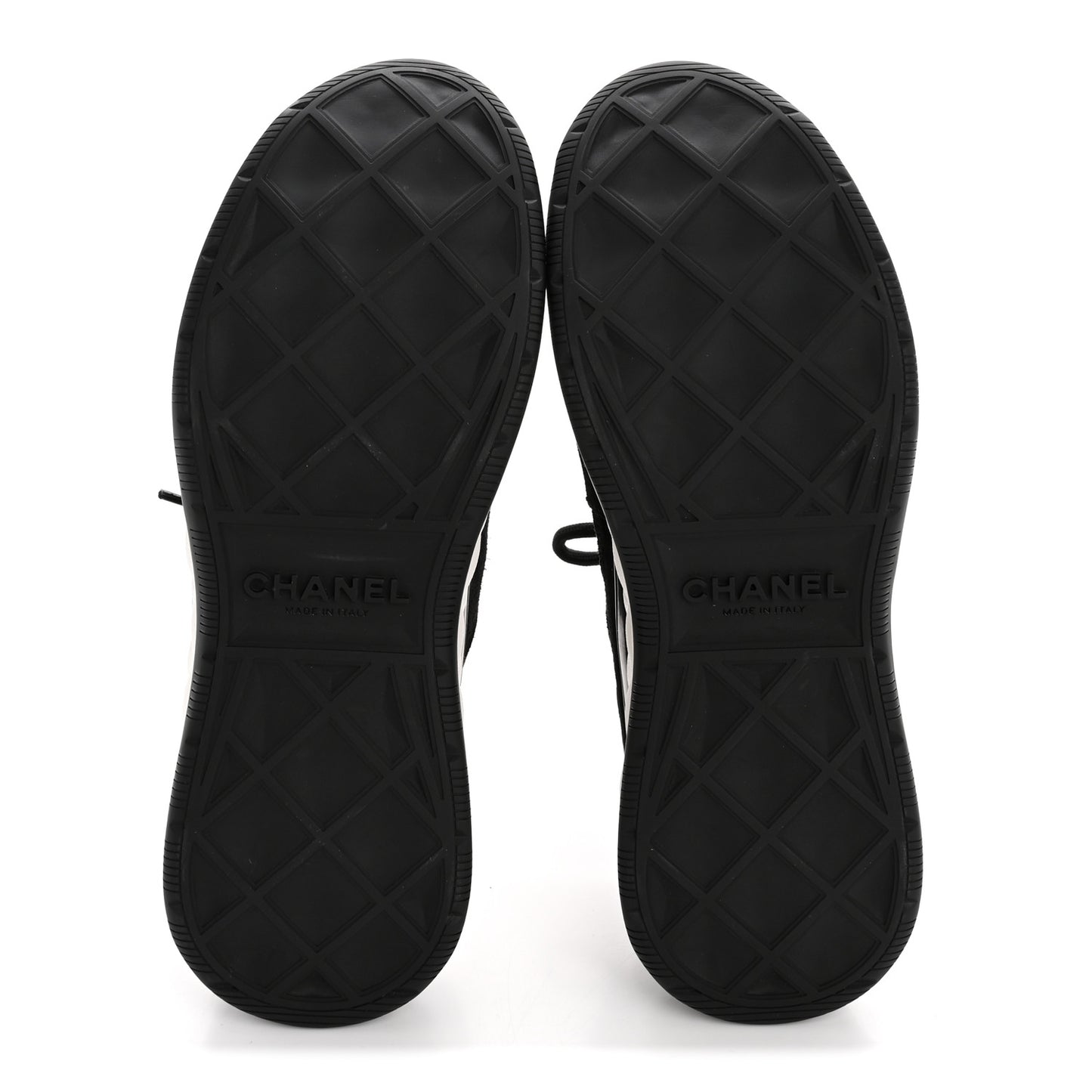 Suede Calfskin Nylon Grosgrain CC Sneakers 38 Black