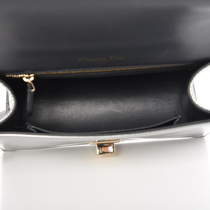 Christian Dior Metallic Patent Micro-Cannage Small Diorama Flap Bag Silver 5 of 6