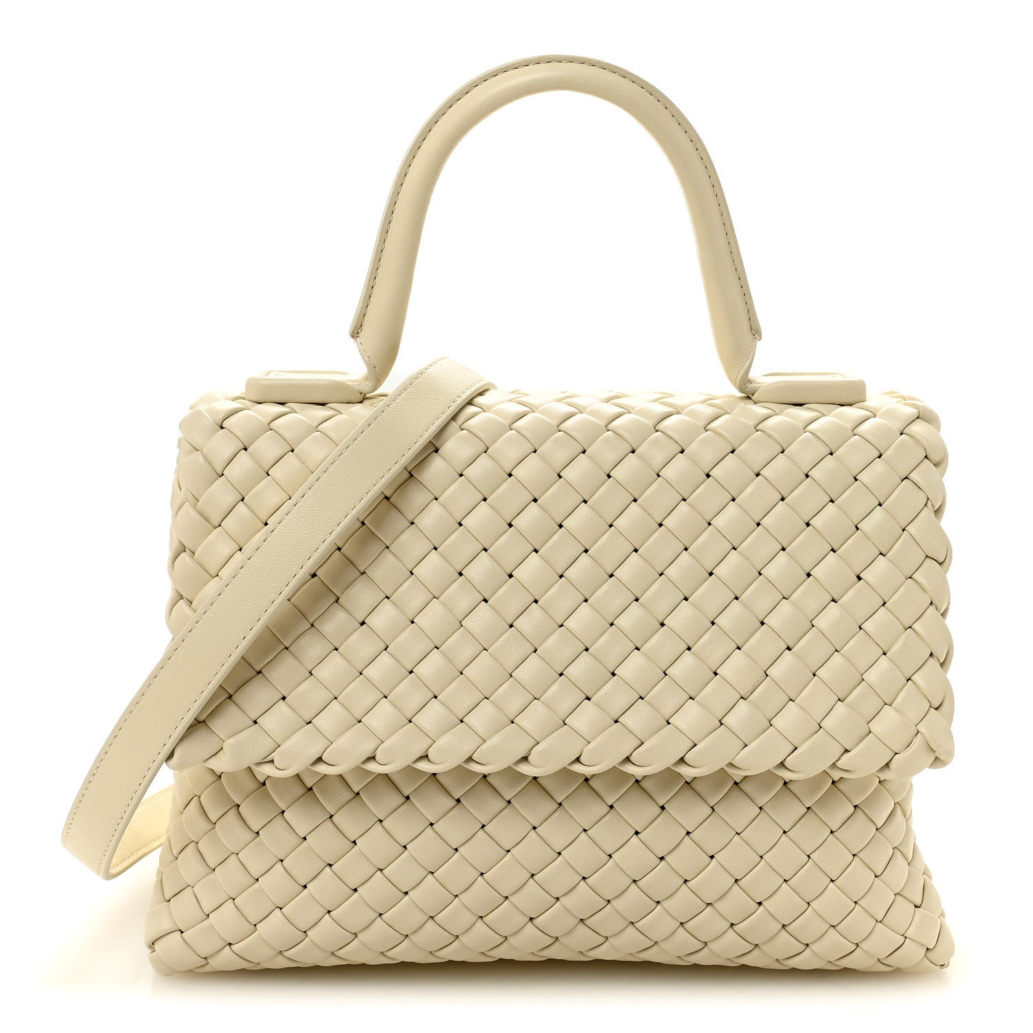 Bottega Veneta Nappa Intrecciato Patti Top Handle Bag Sea Salt 1 of 9