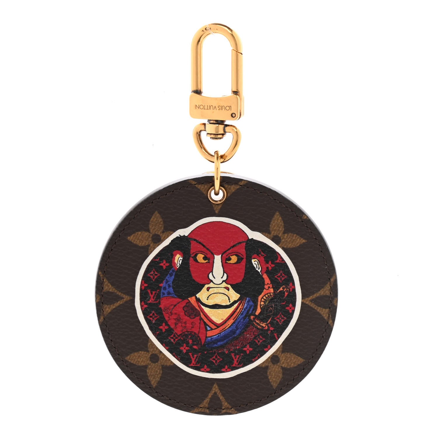 Louis Vuitton Monogram Illustre Kabuki Bag Charm Key Ring 1 of 5