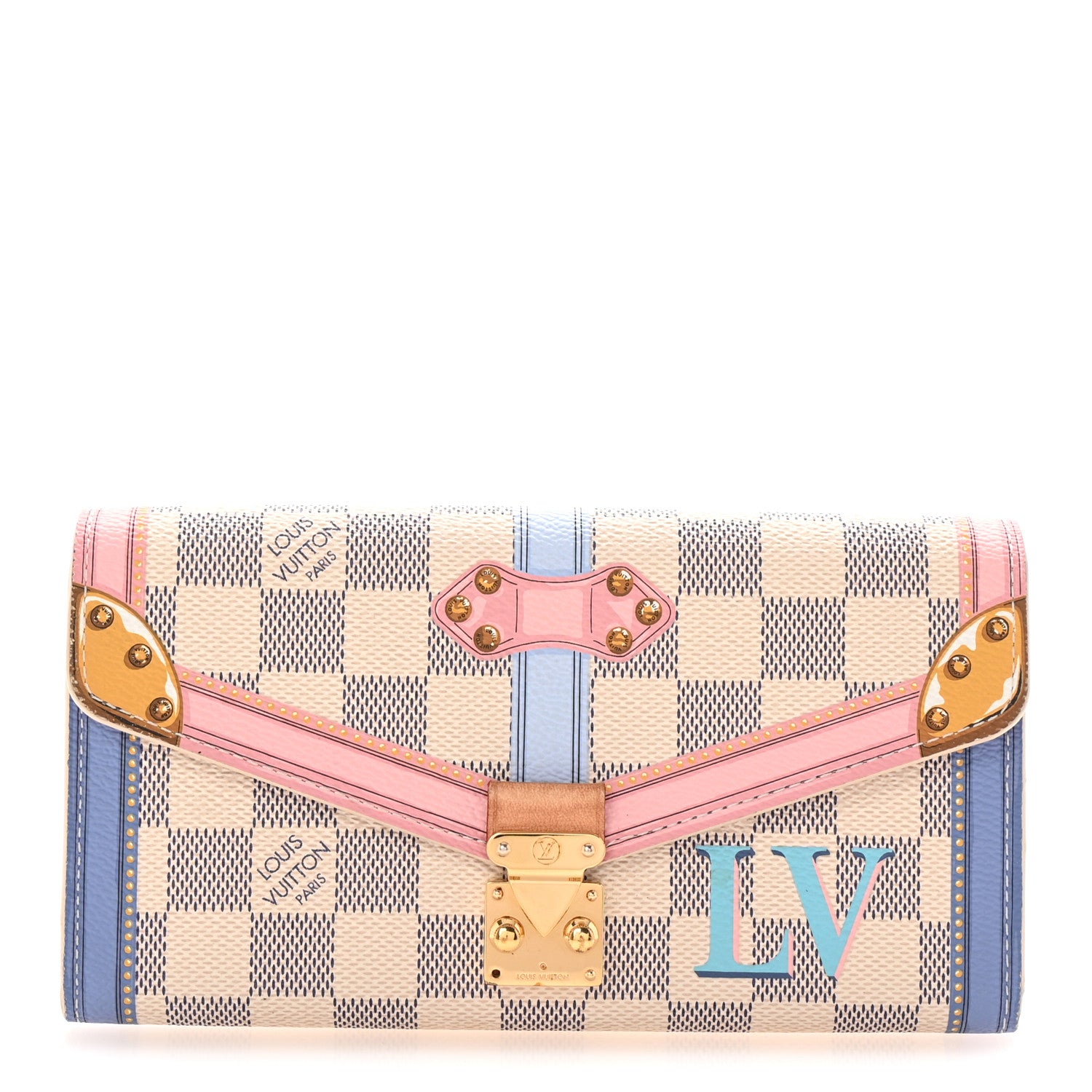 Louis Vuitton Damier Azur Summer Trunks Sarah Wallet NM 1 of 7