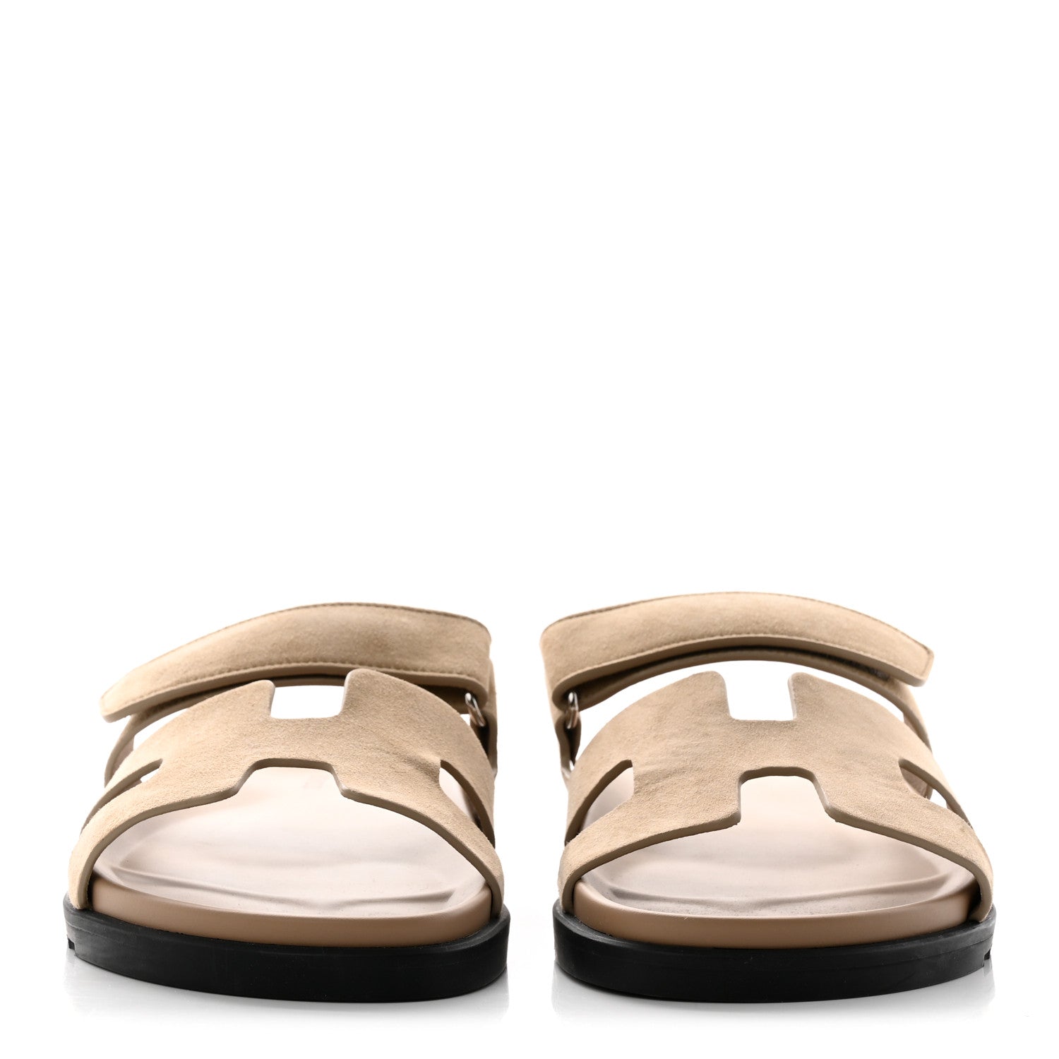 Hermes Suede Goatskin Womens Chypre Sandals 41 Beige Argile 2 of 10