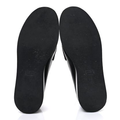 Gucci Kama Calfskin Horsebit Womens Wedge Platform Loafers 40.5 Black 7 of 11