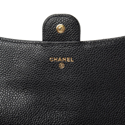 Chanel Caviar Quilted Large Gusset Flap Wallet Black 6 of 9
