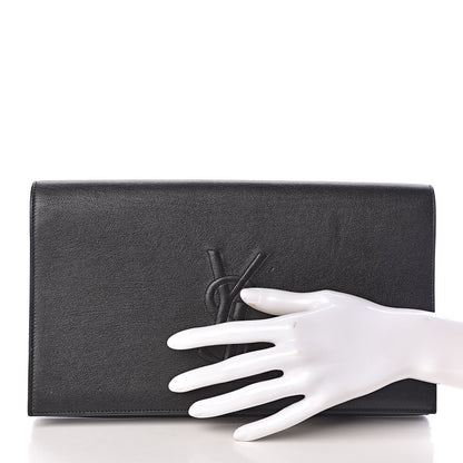 Saint Laurent Calfskin Monogram Large Belle De Jour Clutch Black 2 of 9
