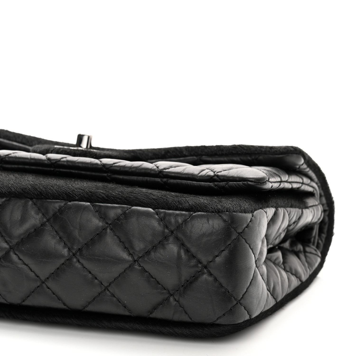 Chanel Aged Calfskin Miss Pony Fur Medium Flap Black 9 of 9