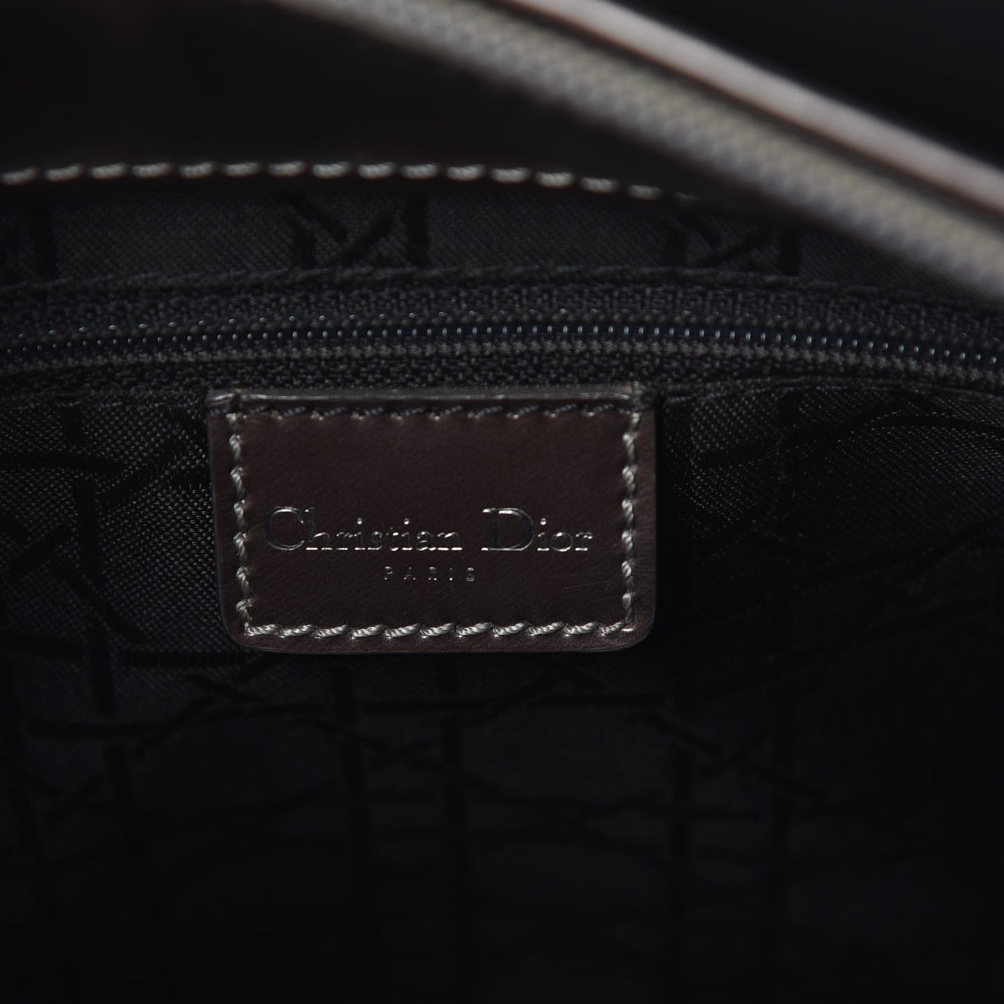 Patent Chrome Beaded Malice Tote Grey