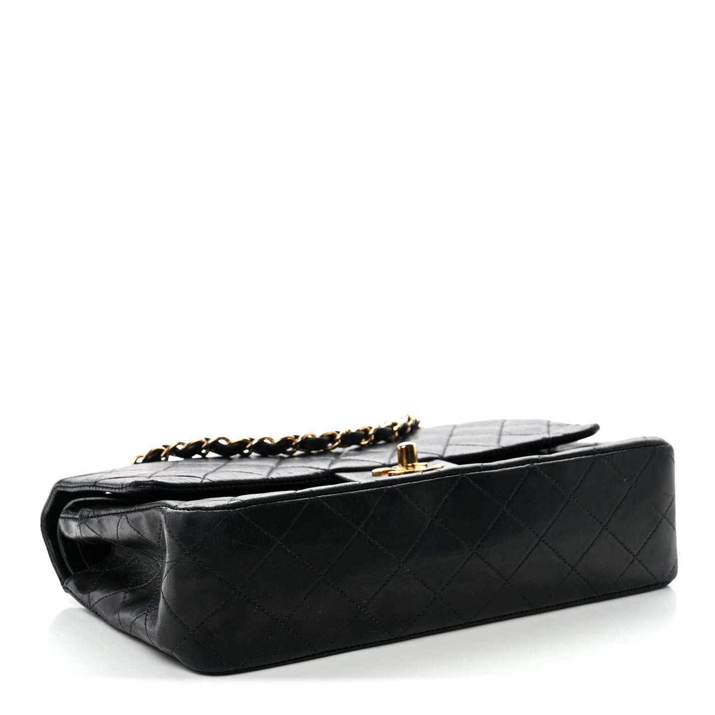 Lambskin Quilted Small Double Flap Black