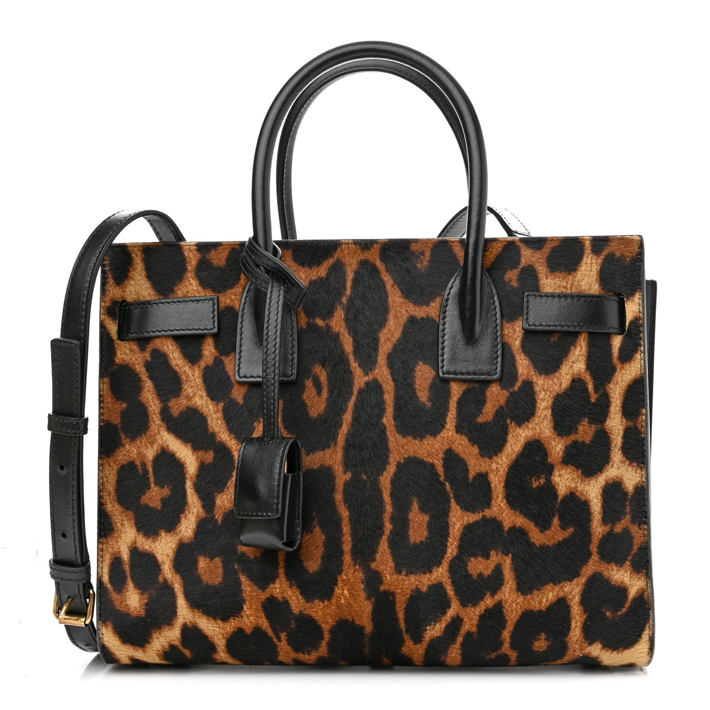 Pony Effect Calfskin Leopard Print Baby Supple Sac De Jour