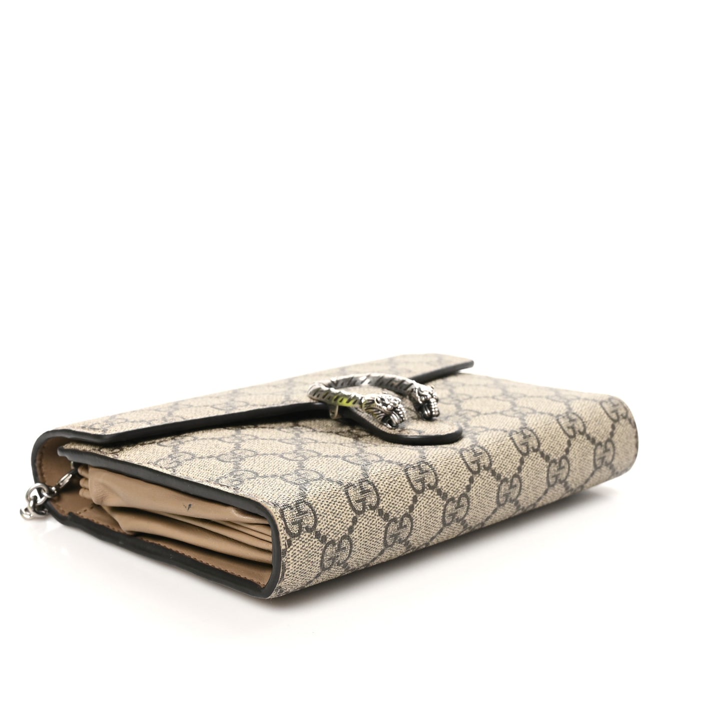 GG Supreme Monogram Mini Dionysus Chain Wallet Beige Taupe