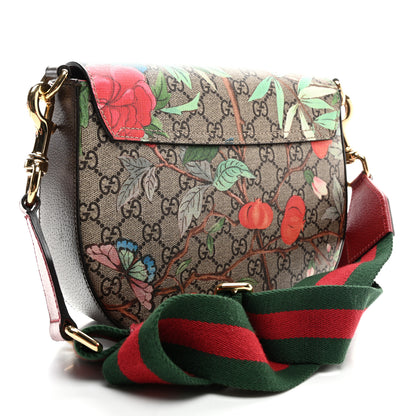 Gucci GG Supreme Monogram Tian Web Medium Padlock Messenger Shoulder Bag Beige Multicolor New Acero 3 of 11