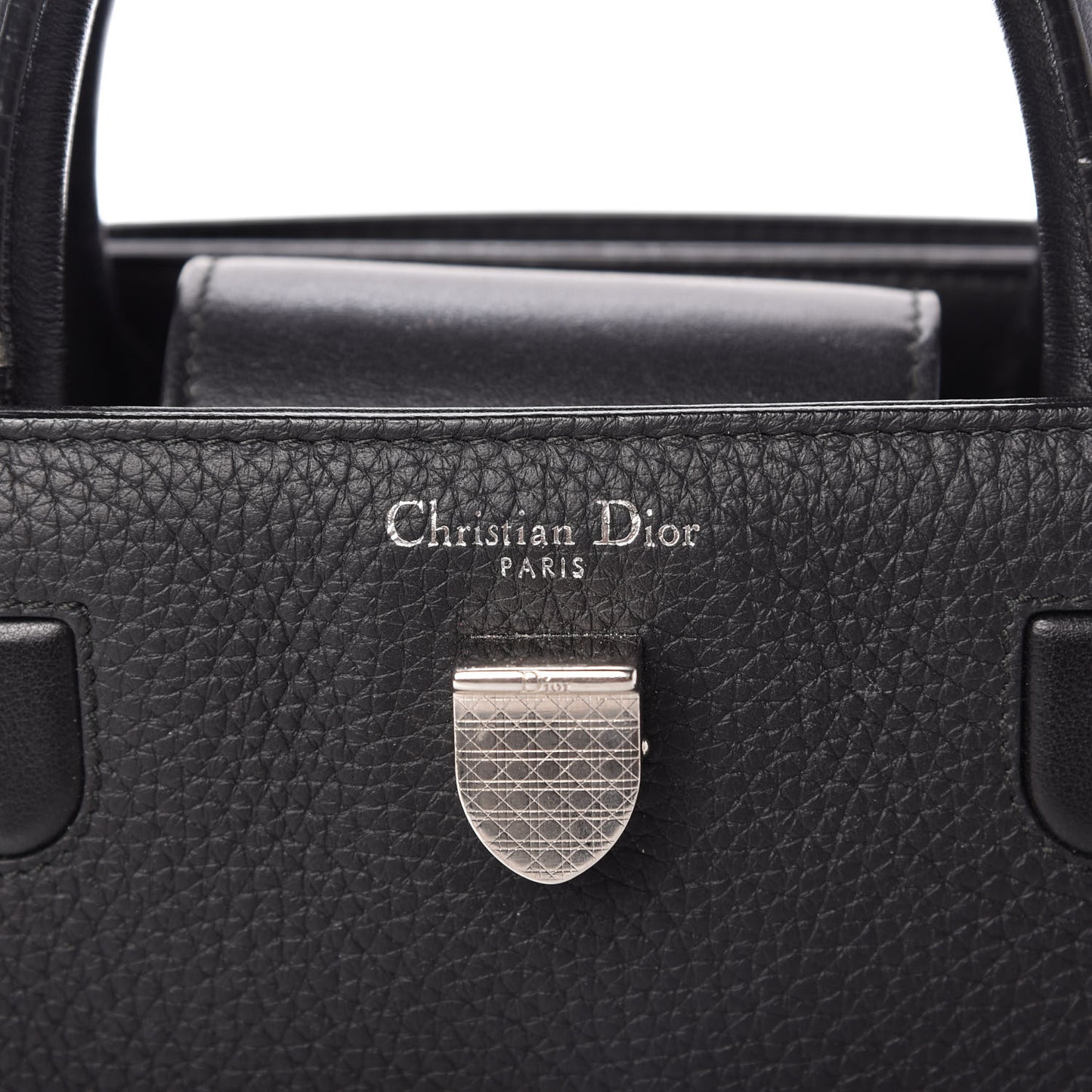 Grained Calfskin Mini Diorever Flap Black