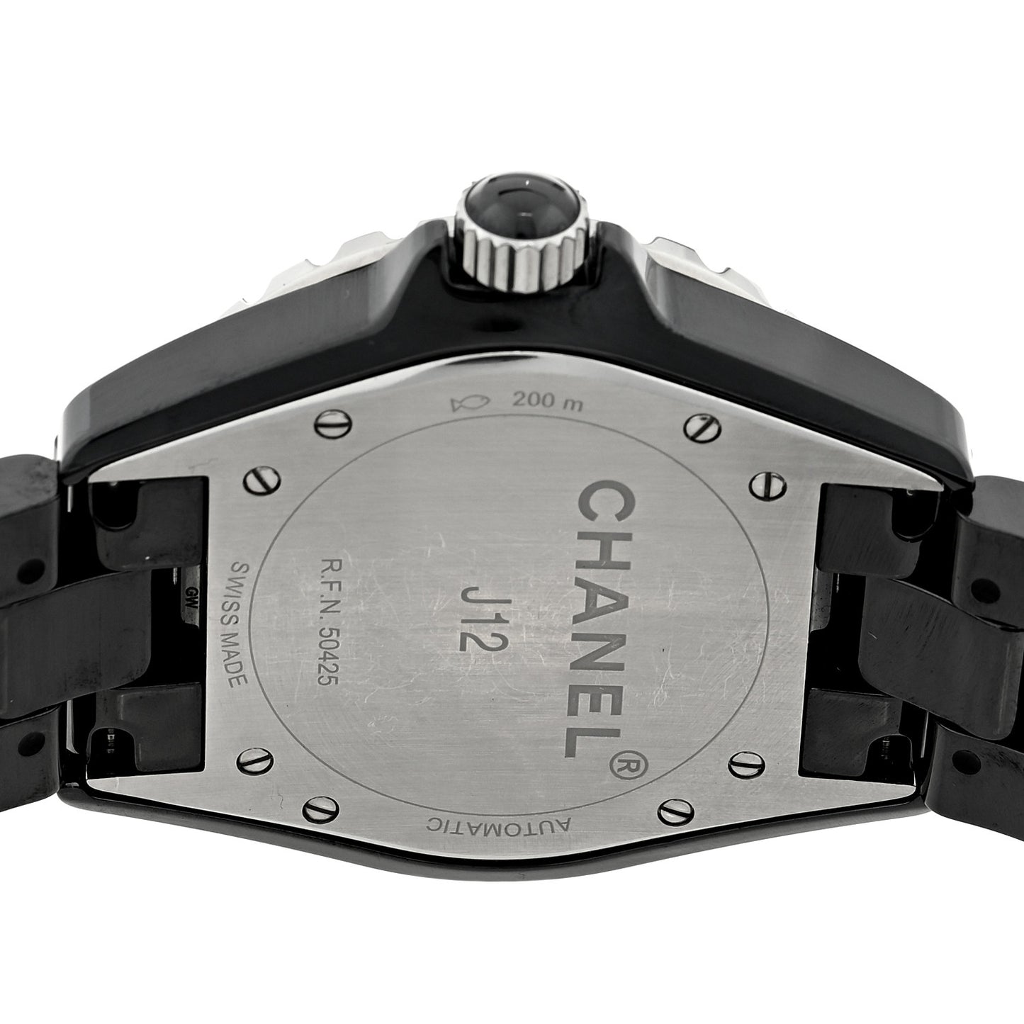 Stainless Steel Ceramic Diamond 38mm J12 Automatic Watch Black