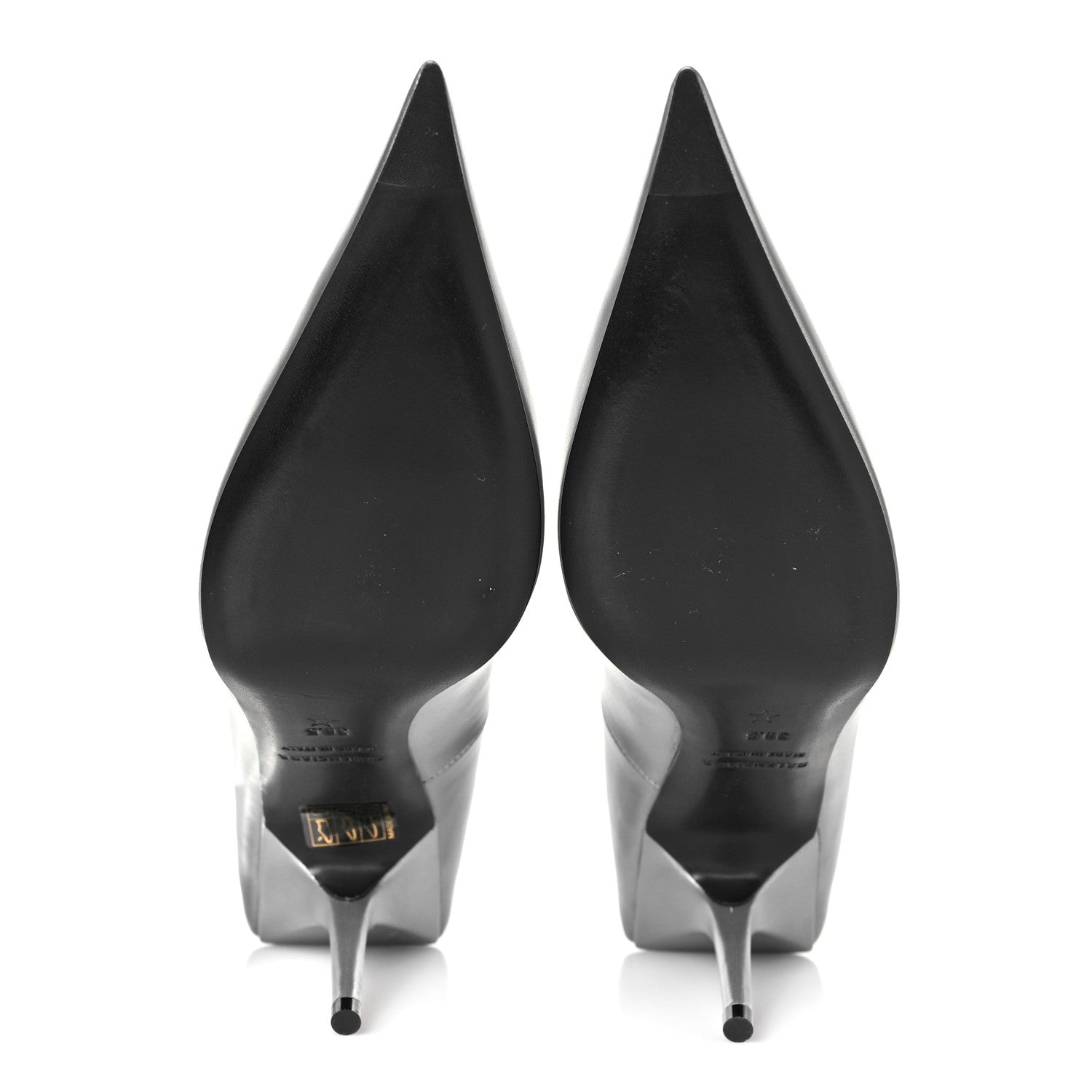 Balenciaga Metallic Nappa Square Knife 80mm Pumps 38.5 Silver 6 of 7