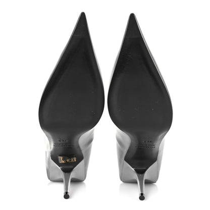 Balenciaga Metallic Nappa Square Knife 80mm Pumps 38.5 Silver 6 of 7