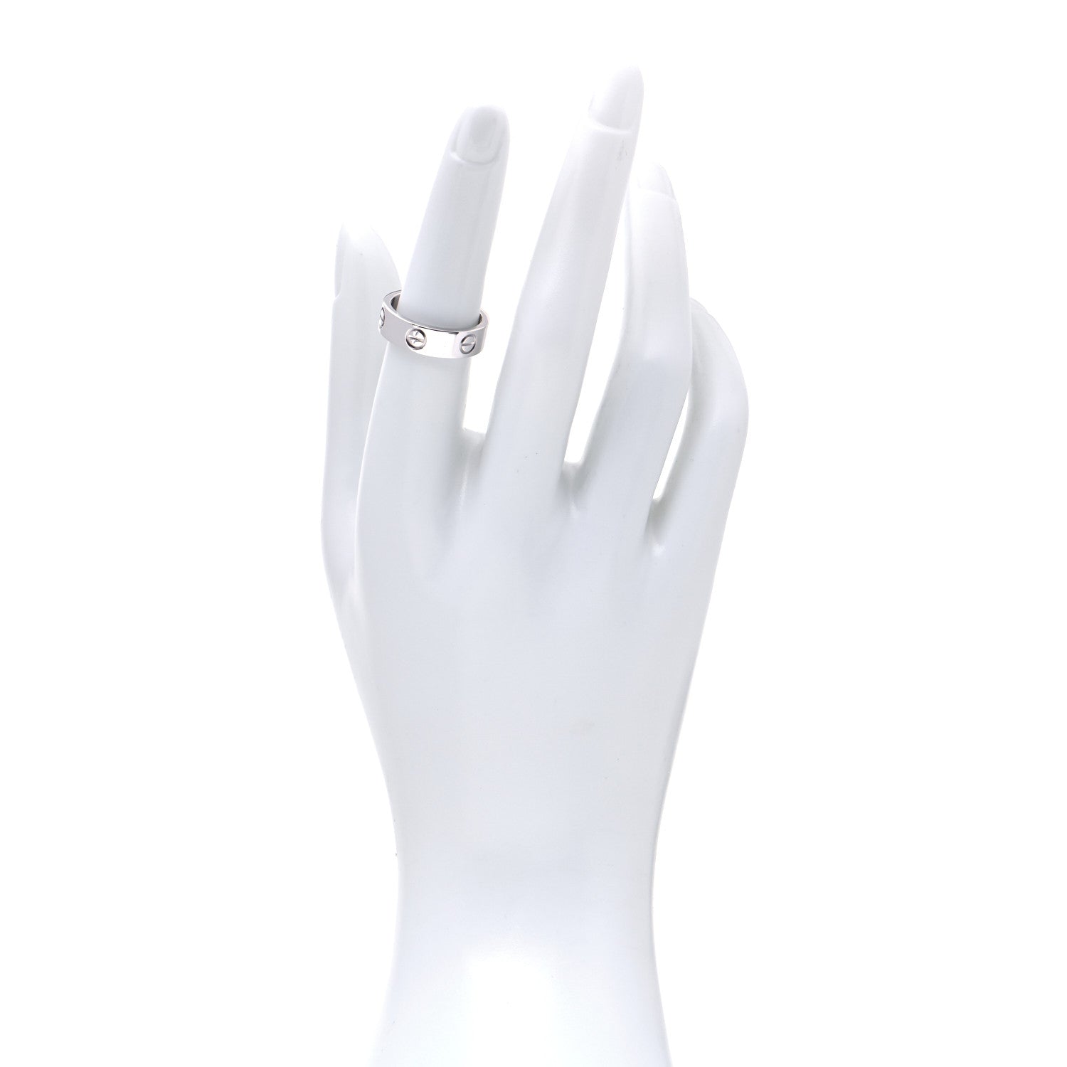 Cartier 18K White Gold 5.5mm LOVE Ring 53 6.5 2 of 5