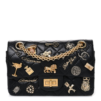 Chanel Aged Calfskin Lucky Charms 2.55 Reissue 224 Flap Black 1 of 10