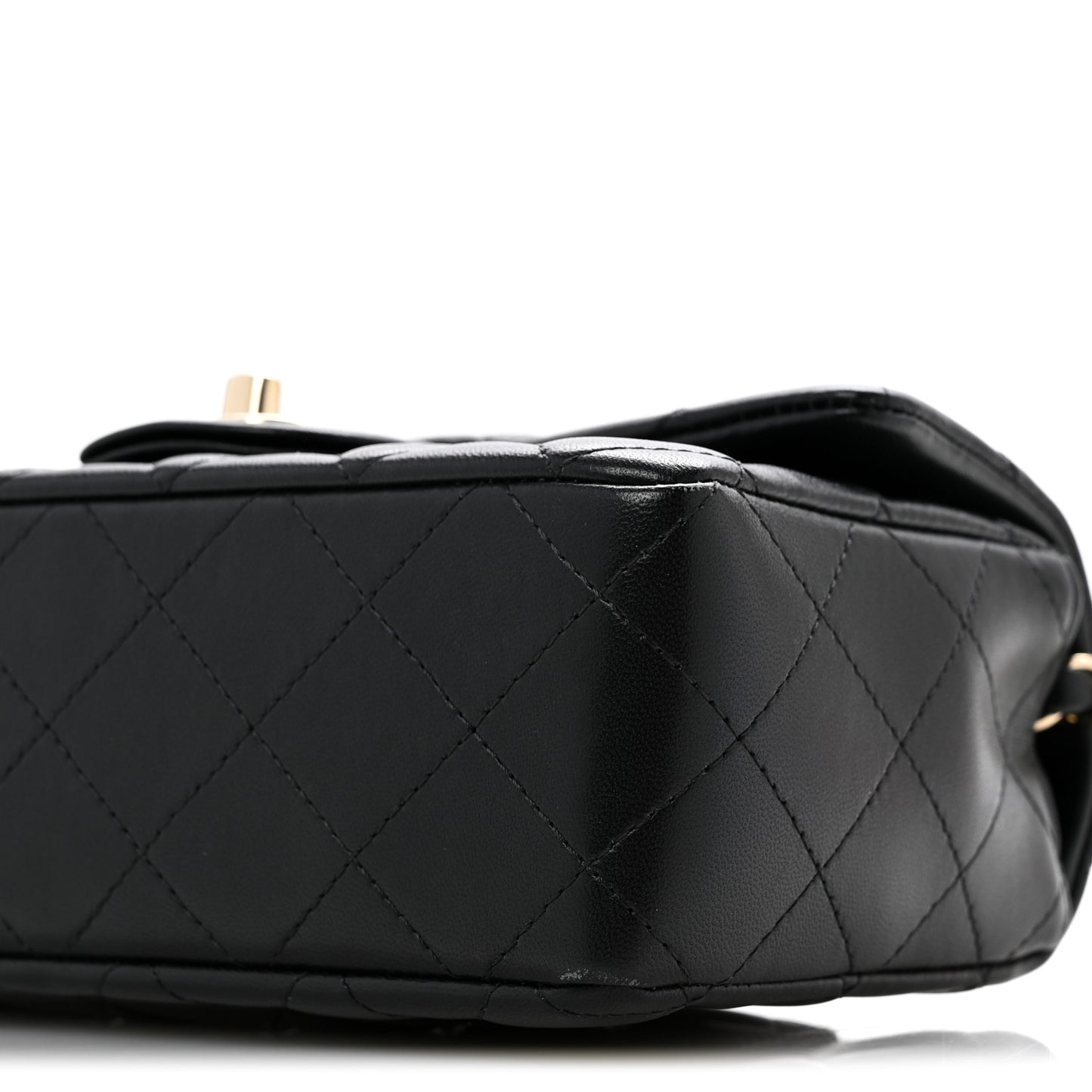 Lambskin Quilted Mini Rectangular Flap Black