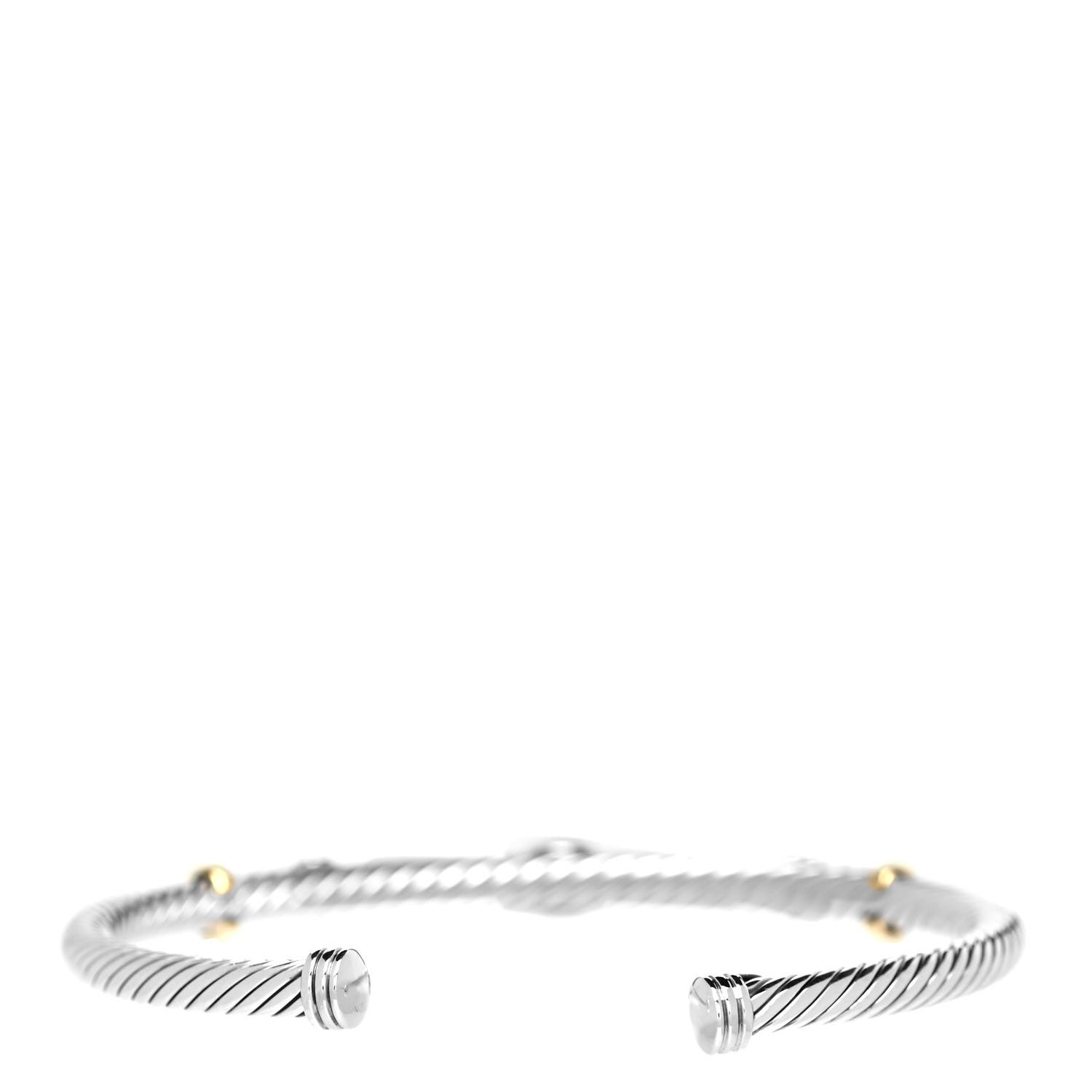David Yurman Sterling Silver 18K Yellow Gold Amethyst Turquoise 4mm Renaissance Bracelet 3 of 5