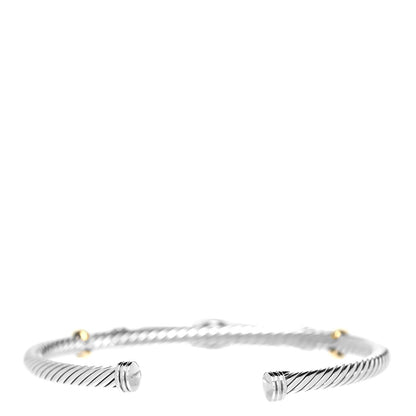 David Yurman Sterling Silver 18K Yellow Gold Amethyst Turquoise 4mm Renaissance Bracelet 3 of 5