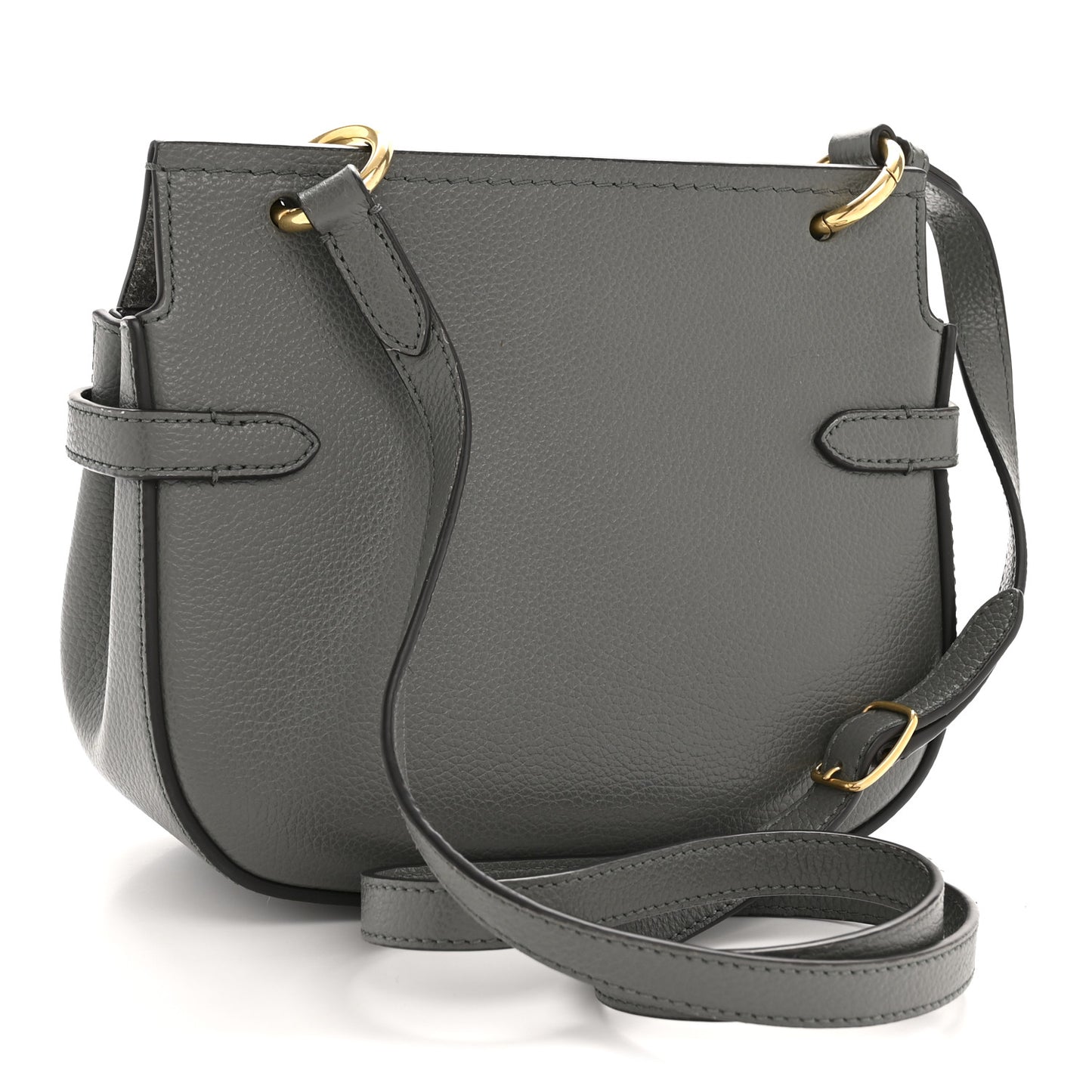 Small Classic Grain Calfskin Small Amberley Satchel Charcoal