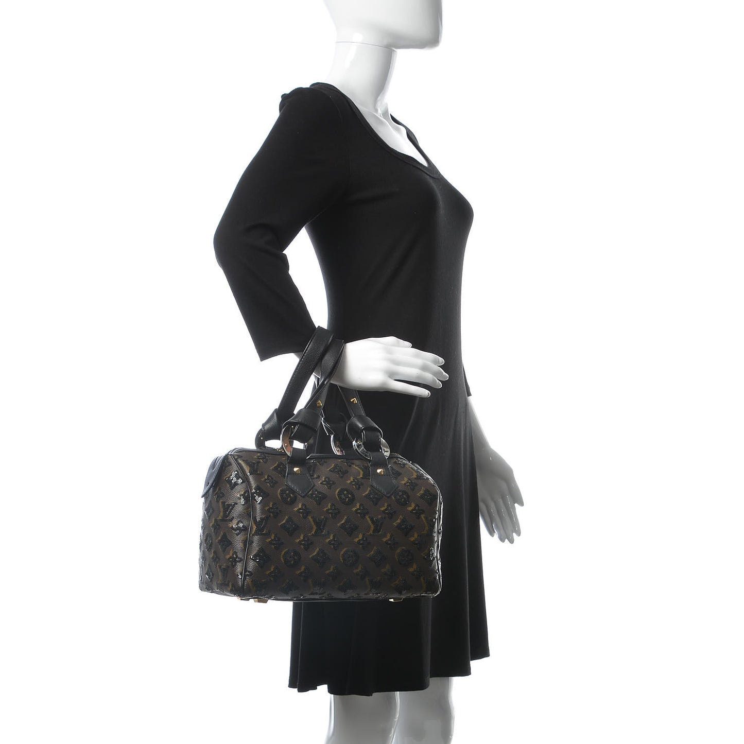 Monogram Sequins Eclipse Speedy 28 Black