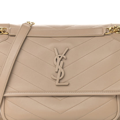 Saint Laurent Lambskin Matelasse Monogram Medium Niki Chain Satchel Dark Beige 8 of 12
