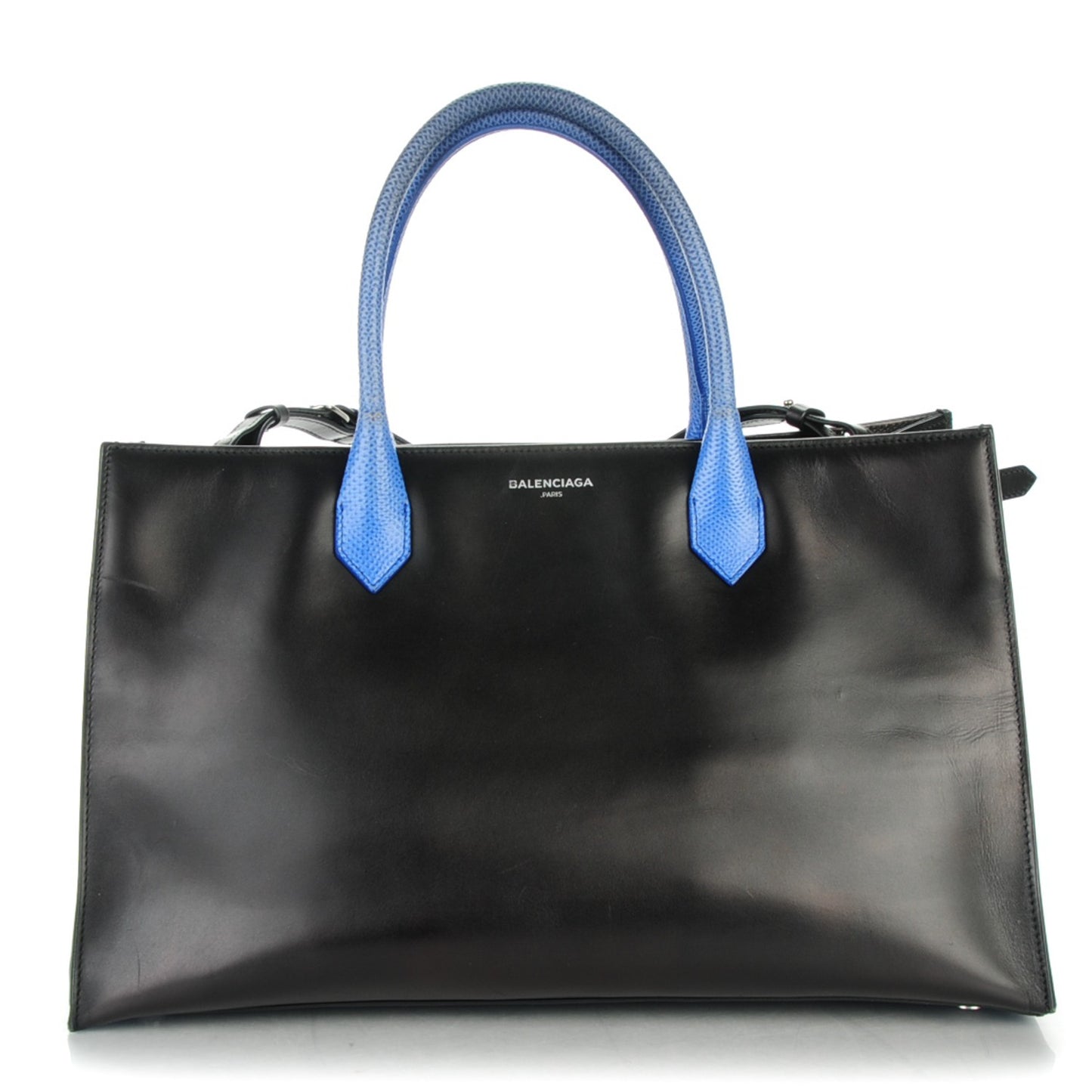 Calfskin Karung S Padlock Nude Work Black Electric Blue