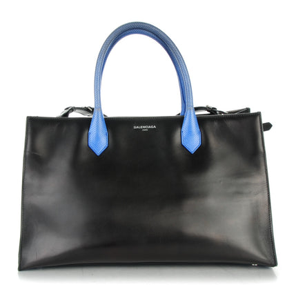 Balenciaga Calfskin Karung S Padlock Nude Work Black Electric Blue 1 of 11