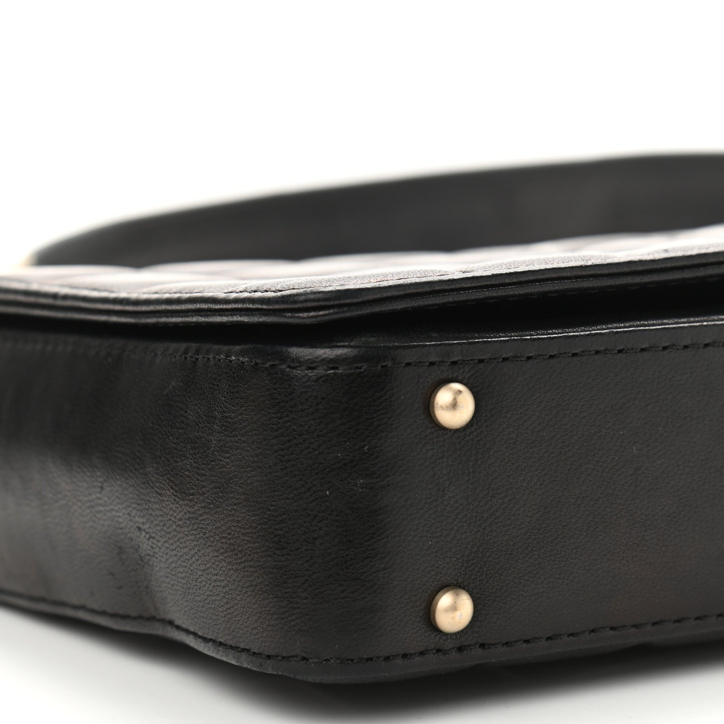 Lambskin Quilted CC Chocolate Bar Flap Black