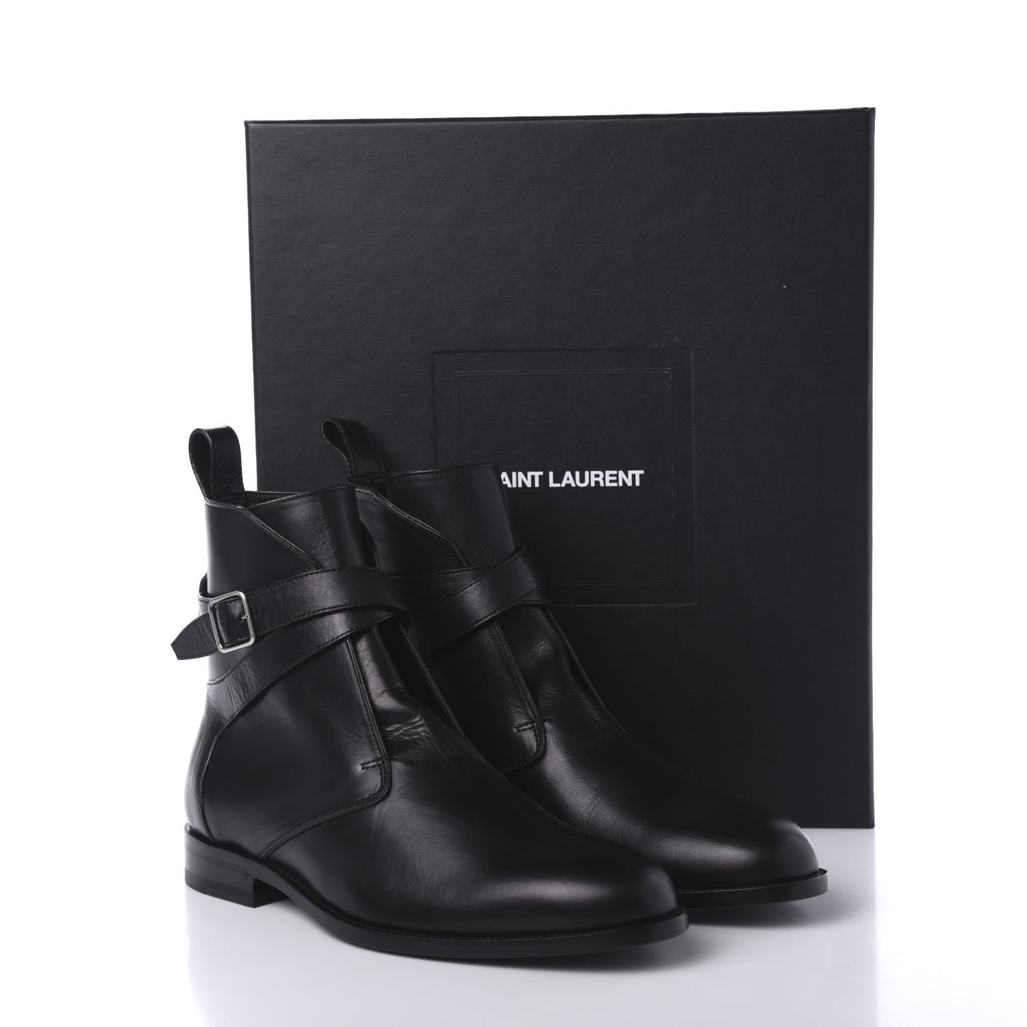 Saint Laurent Calfskin Dare 25 Jodhpur Ankle Boots 41 Black 9 of 9