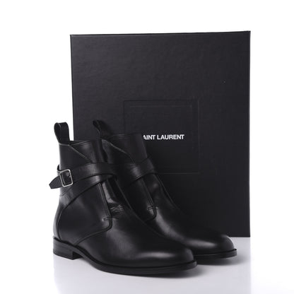 Saint Laurent Calfskin Dare 25 Jodhpur Ankle Boots 41 Black 9 of 9