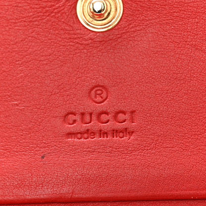 Gucci GG Supreme Monogram Apple Card Case Wallet Beige Multicolor Lobster Red 6 of 11