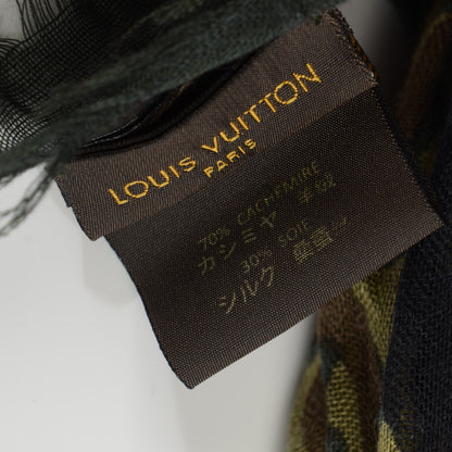 Louis Vuitton Cashmere Silk Leopard V Stole Kaki Vanilla 4 of 6