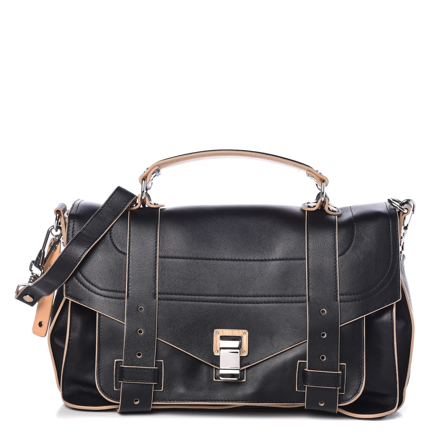 Proenza Schouler Lambskin 2 Tone Medium PS1 Satchel Black Sorbet 1 of 7