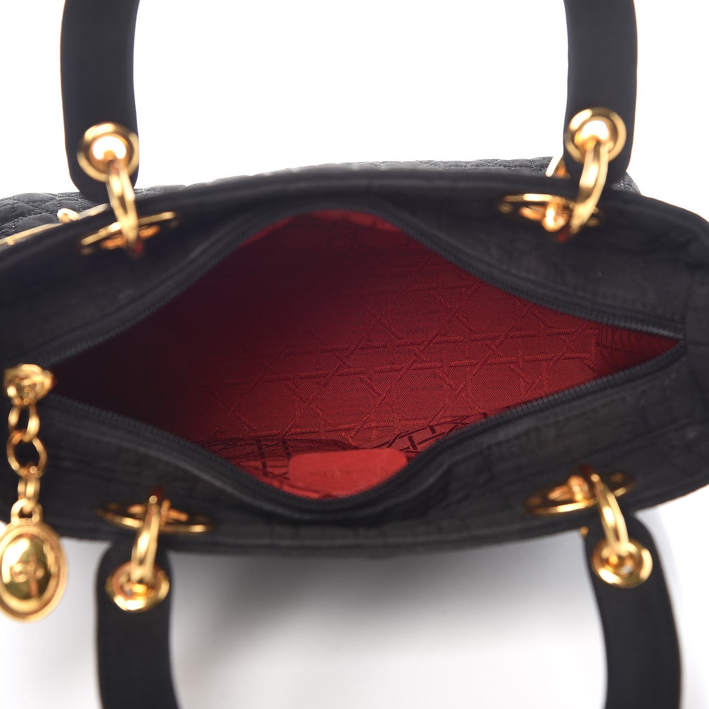 Nylon Cannage Medium Lady Dior Black