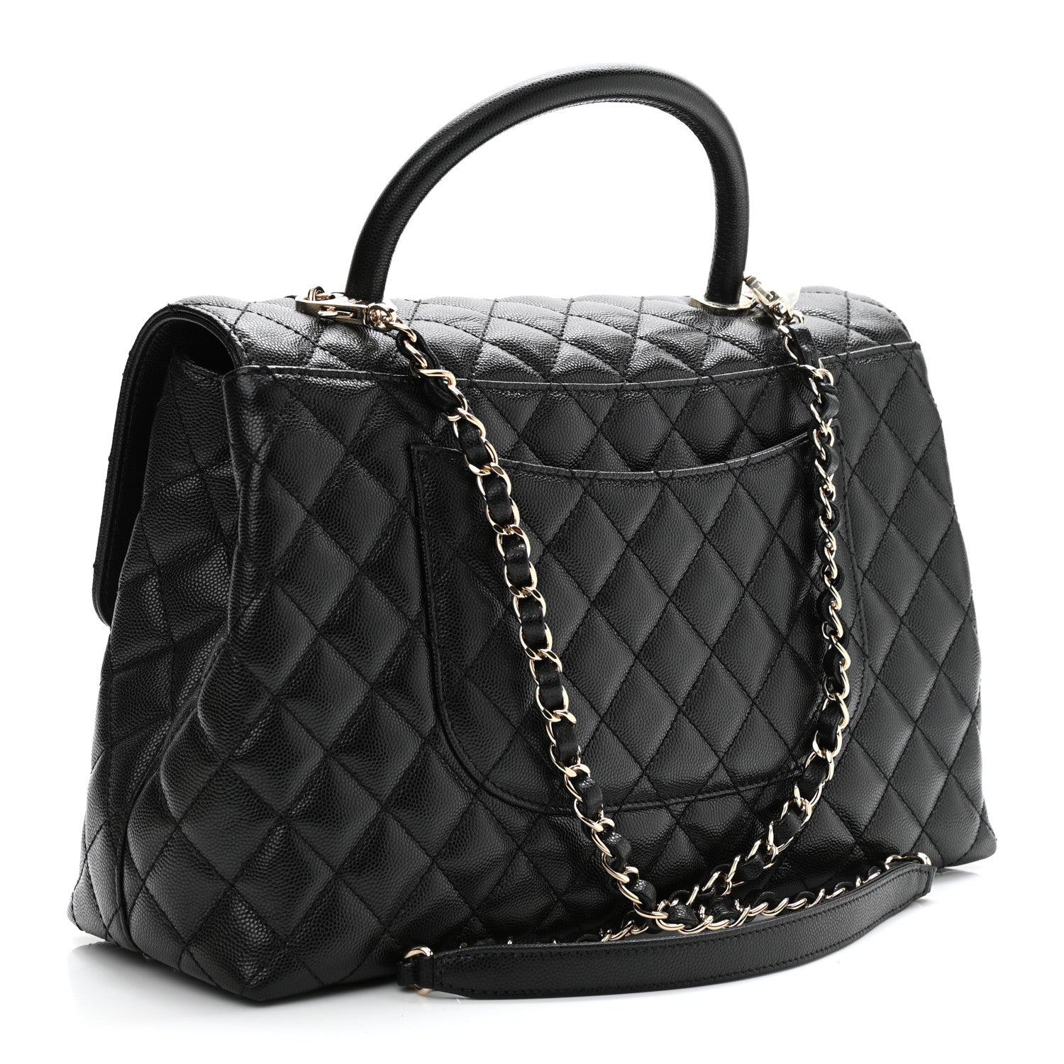 Chanel Caviar Quilted Medium Coco Handle Flap Black 3 of 19