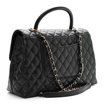 Chanel Caviar Quilted Medium Coco Handle Flap Black 3 of 19