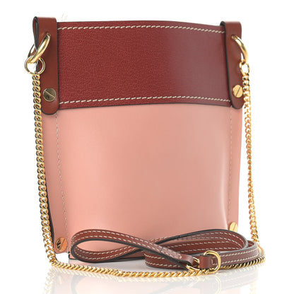 Chloe Shiny Calfskin Goatskin Mini Aby Bi-Color Bucket Fallow Pink 3 of 9