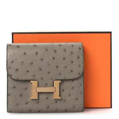 Hermes Ostrich Constance Short Wallet Gris Tourterelle 9 of 9
