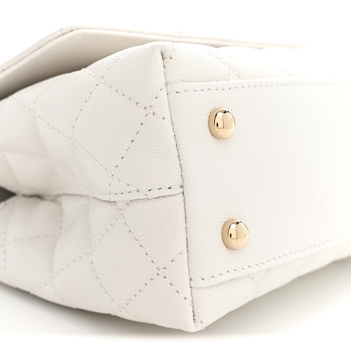 Chanel Caviar Quilted Mini Coco Handle Flap White 9 of 11