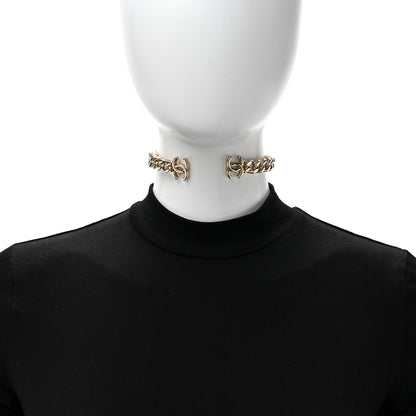 Chanel Metal CC Chain Link Choker Necklace S Gold 2 of 5