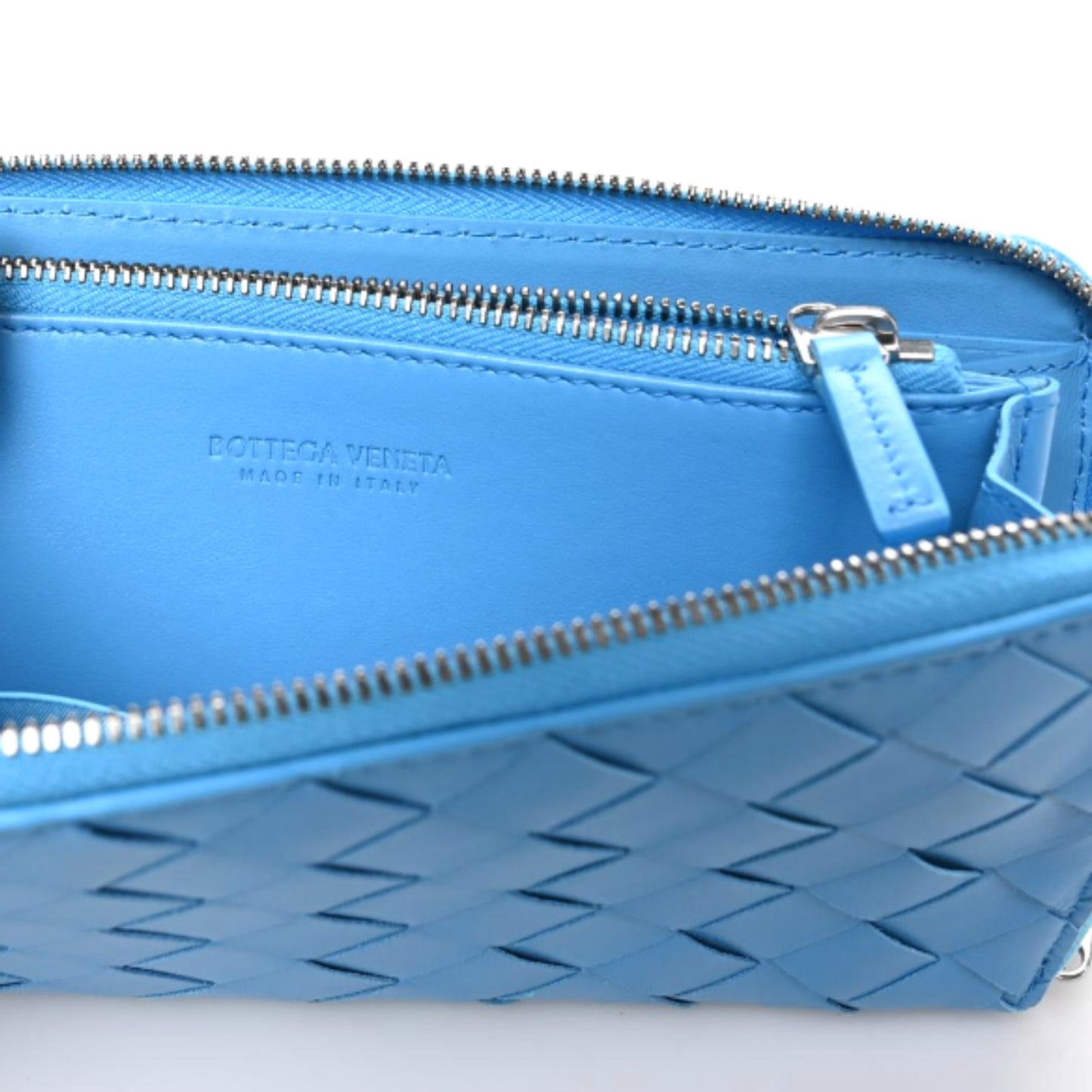 Nappa Intrecciato Zip Around Wallet Swimming Pool