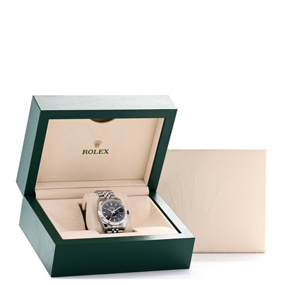 Rolex Stainless Steel 18K White Gold 36mm Oyster Perpetual Datejust Watch Black 116234 5 of 5